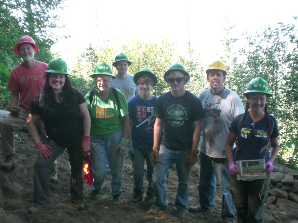 Group of volunteer trail workers.