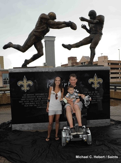 The great Steve Gleason visited practice today ⚜️ #NoWhiteFlags