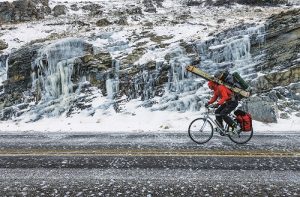 Steven Gnam en route for a weeklong trip into the mountains to photograph wildlife and landscapes in midwinter. Photo courtesy of Steven Gnam