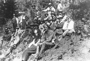 Spokane Walking Club outing. The nearest man is John Anderson, Club President, who also served in the Washington Legislature.