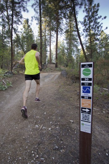 The Up Chuck Trail out of Camp Sekani marks the start of the Up Chuck Challenge course. Photo: Jon Jonckers