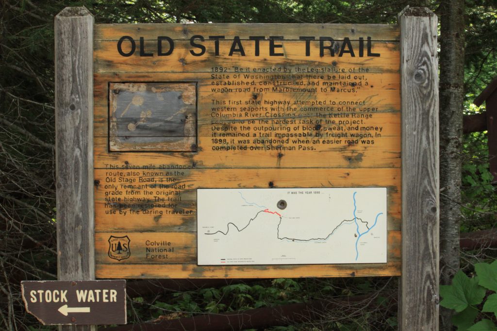 Vintage style wooden sign for Old State Trail.