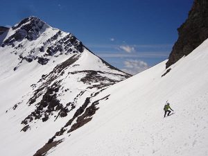 Big mountain, little skier. Photo: Mikell Bova