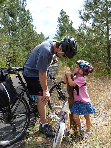 Trailside break in the pines. // Photo: Amy Silbernagel McCaffree.