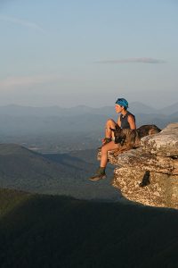 Laura and her companion overlooking the valley. // Photo courtesy of Laura Talaga.