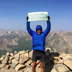 Tim Plaza tops Mt. Elbert. // Photo courtesy of Tim Plaza.