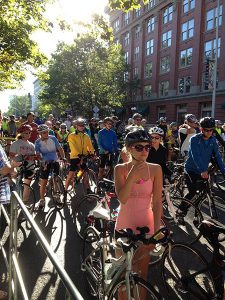 Riders line up at SpokeFest 2015, an event that has become a Spokane cycling tradition. // Photo: Shallan Knowles.