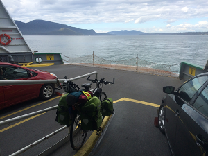 Photo from the ferry of Vancouver Island by Sarah Oscarson.