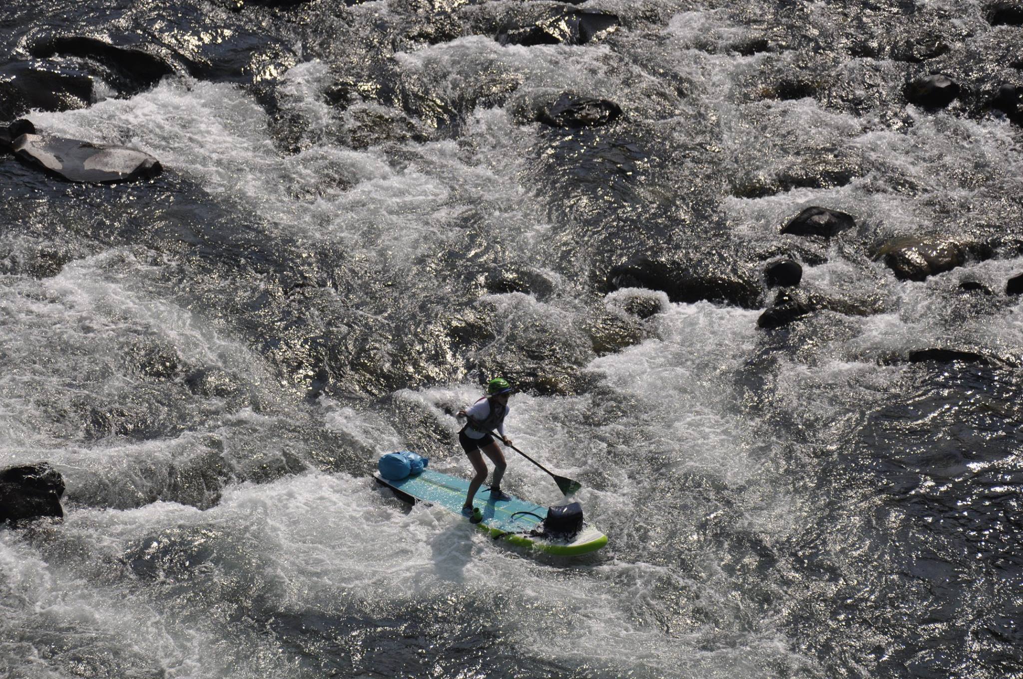 Allie paddles through the Bowl and Pitcher rapids at Riverside State Park in Spokane. (Photo from Allie Roskelley.)