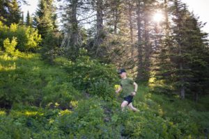 Brad Thiessen runs on Mount Spokane (Photo: Craig Goodwin)