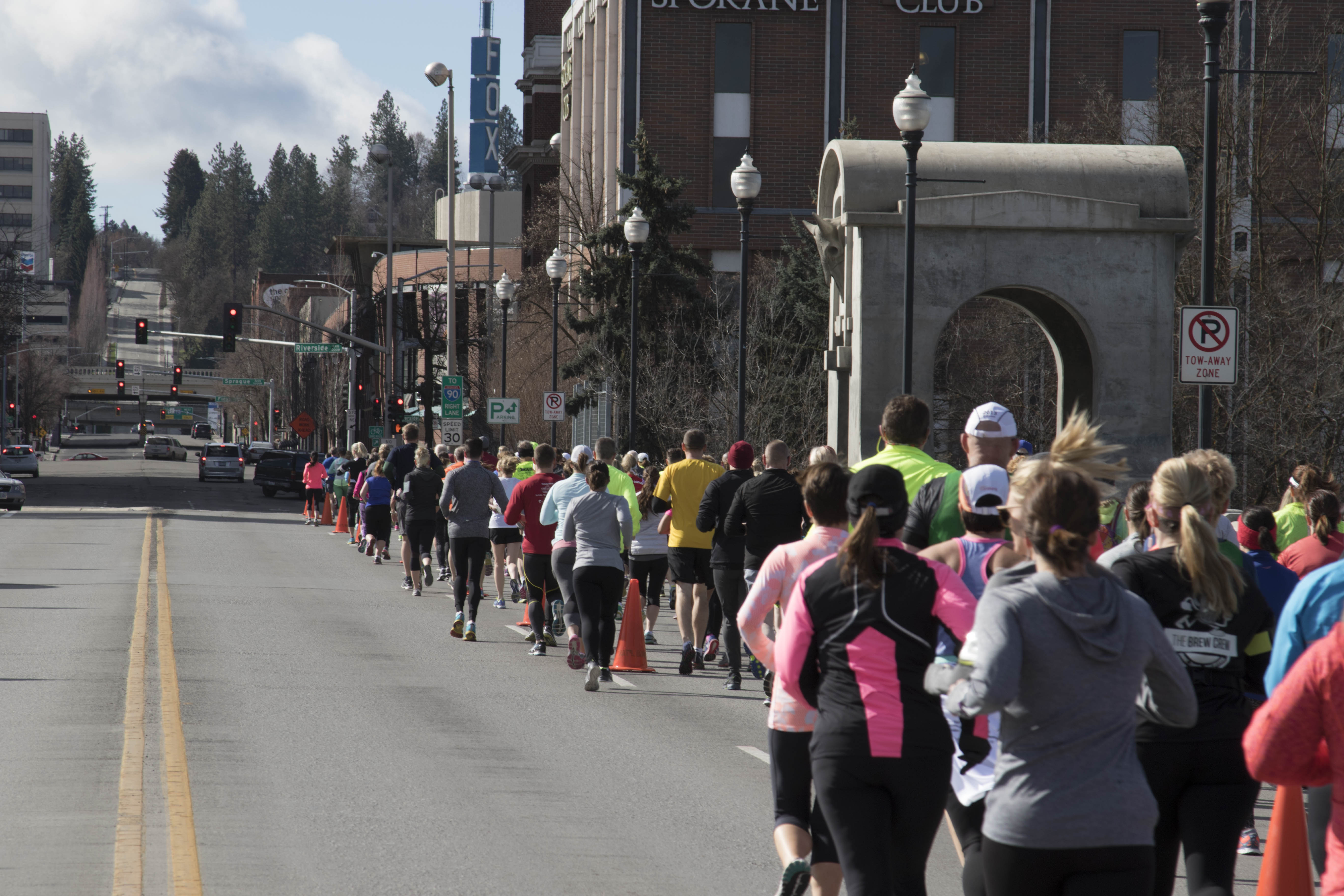 Runners pass through Downtown Spokane (Photo from Ryan Hite)