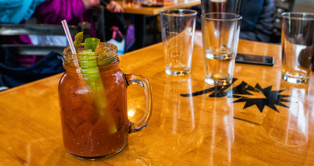 Photo of Bloody Mary on table.