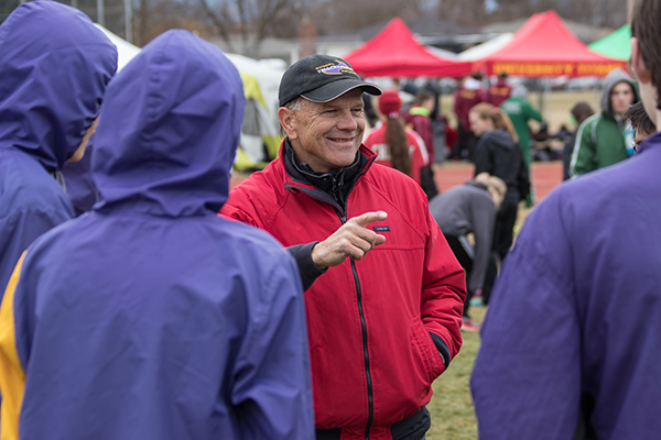 Photo of Ken Bell coaching.