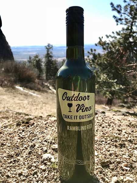 Photo of Outdoor Vino's Rambling Red in the outdoors.