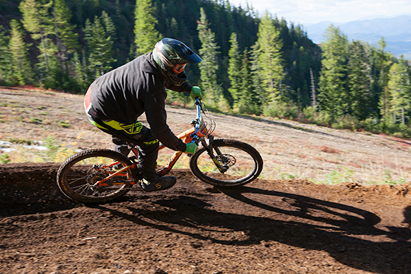 Photo of racer on the newly built Snake Pit trail.