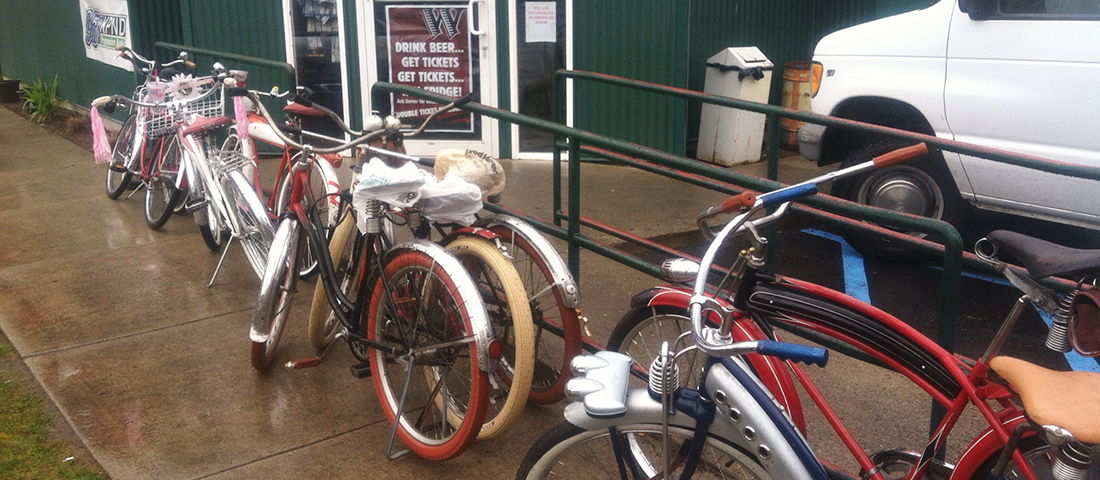 Photo of bikes lined up outside of Capones.