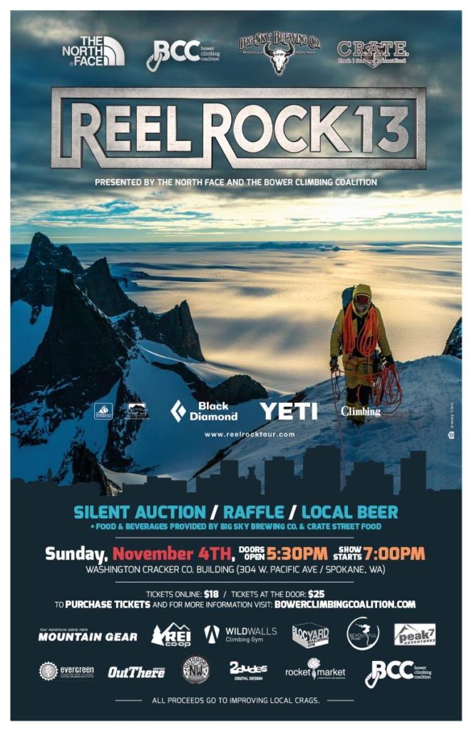 Reel Rock 13 film in Spokane November 4 - Out There Outdoors