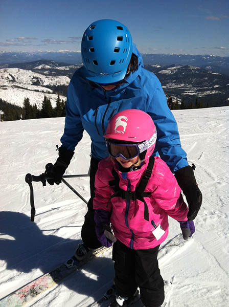 Photo of the author and her daughter at Mount Spokane.