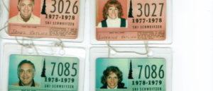 Scan of vintage ski passes.