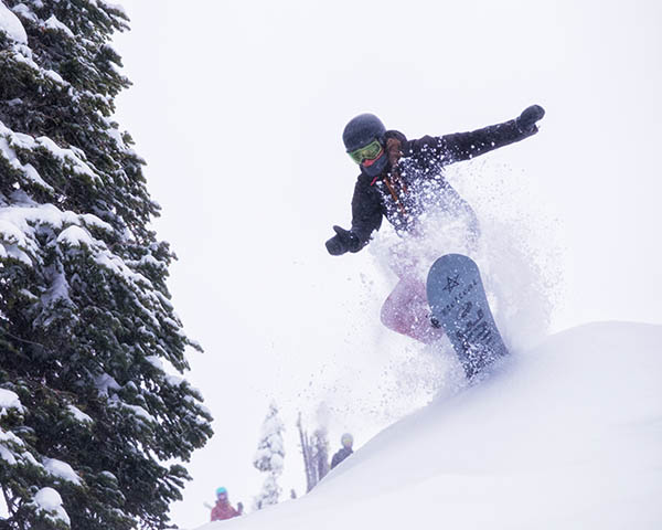 Photo of snowboarder at Red Mountain.