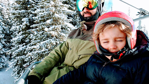 Photo of Cyrus and Jason on the Chairlift.