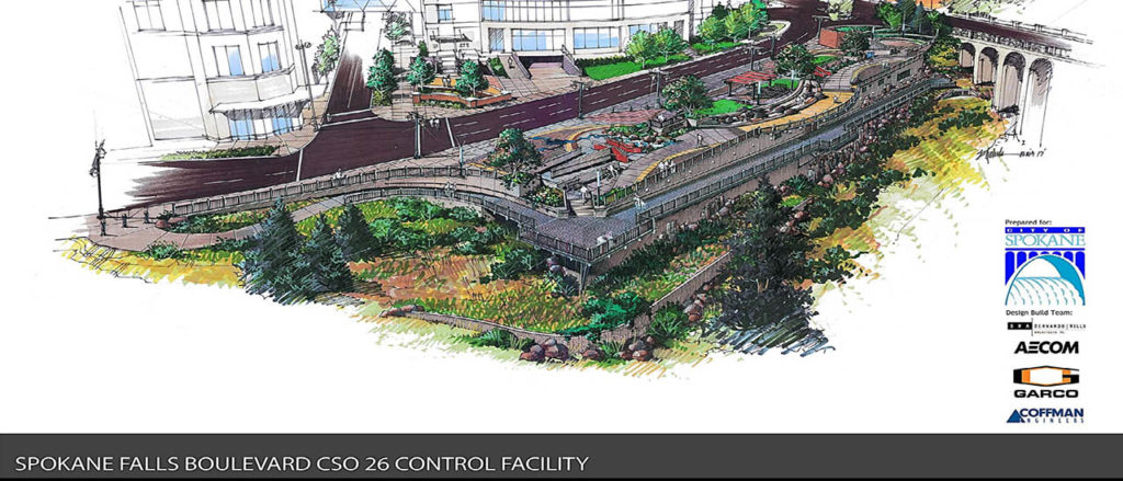 rendering of Spokane Falls Boulevard CSO 26 Control Facility