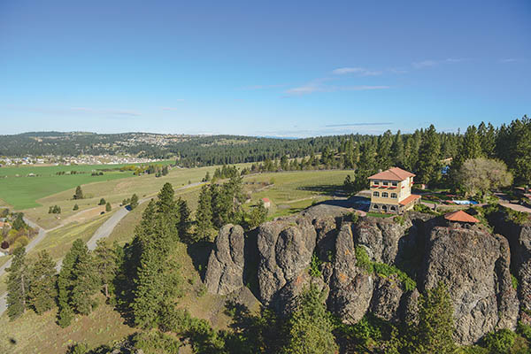 View of Arbor Crest Winery from above.