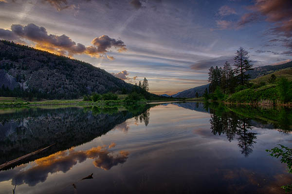 Photo of lake at sunset.