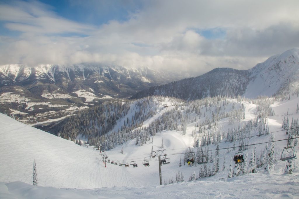 chairlift at Fernie Alpine Resort with scenic mountain view