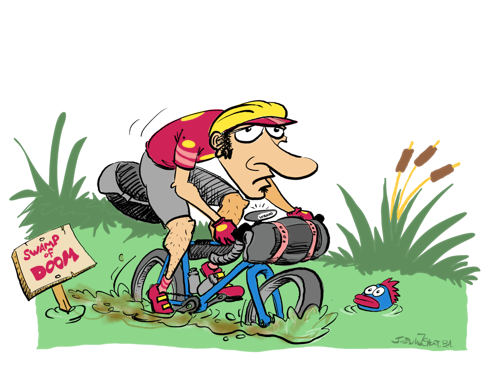 Swamp of doom bike riding illustration by Justin Short.