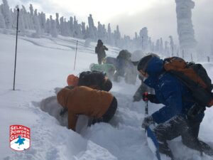 Strategic snow shoveling competition.