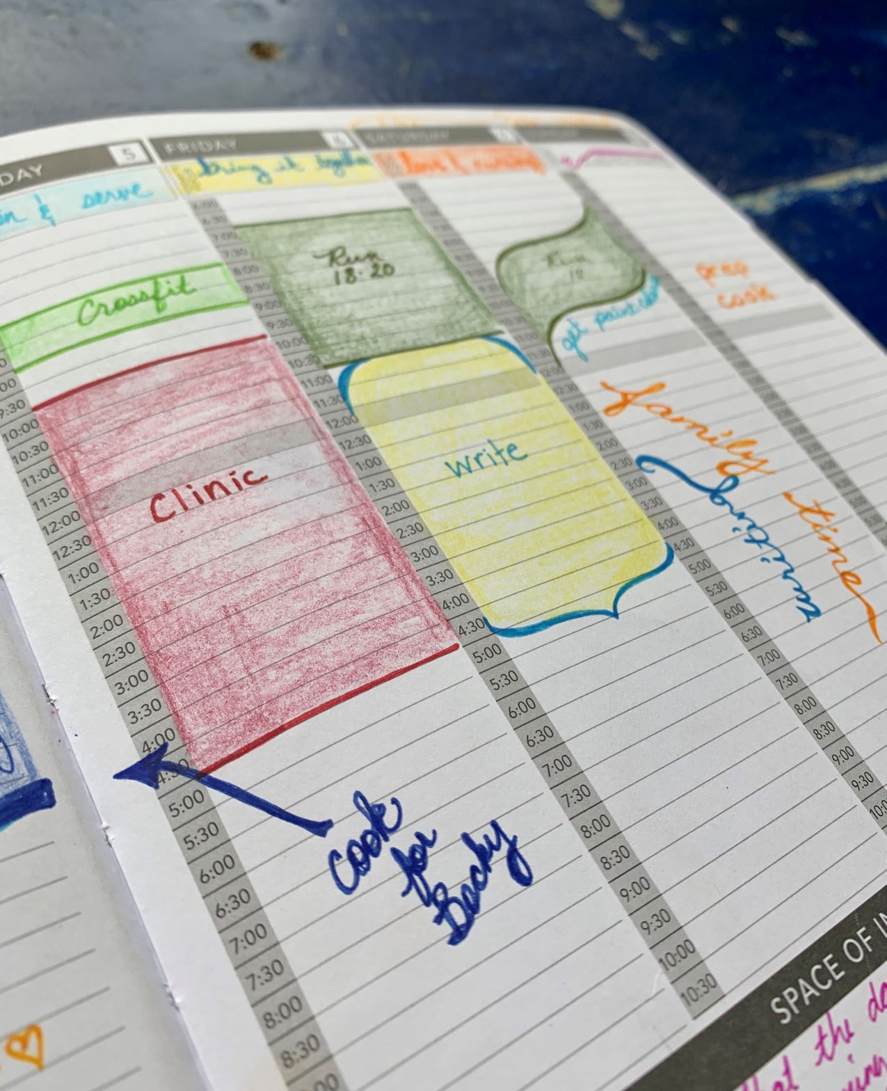 Close-up of planner .