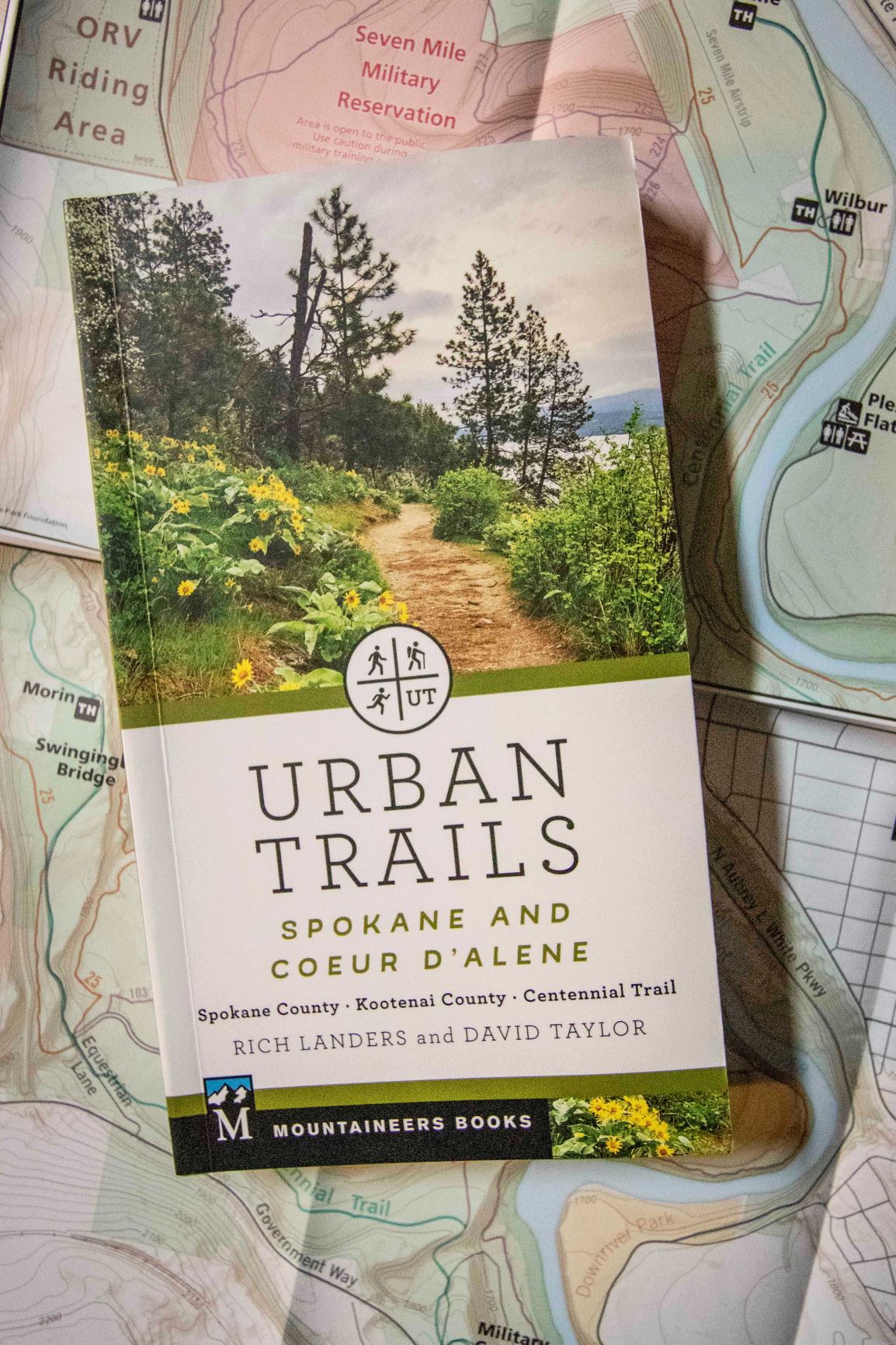 Urban Trails book on a map.