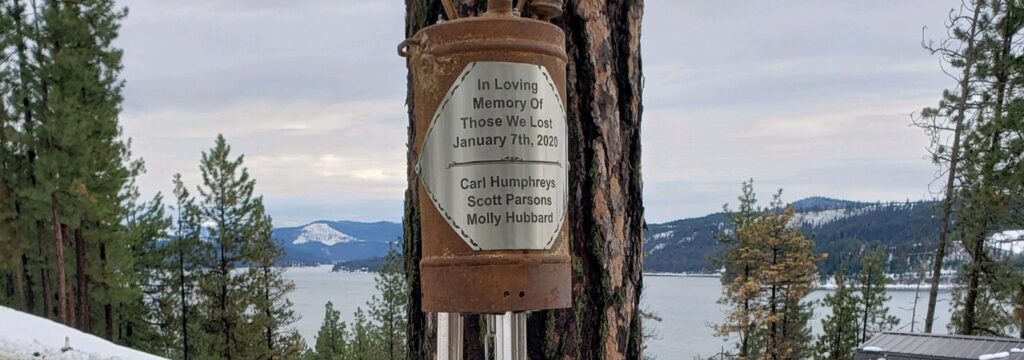 Memorial Bell for Silver Mountain Avalanche victims.
