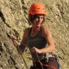 Summer Hess profile while rock-climbing.