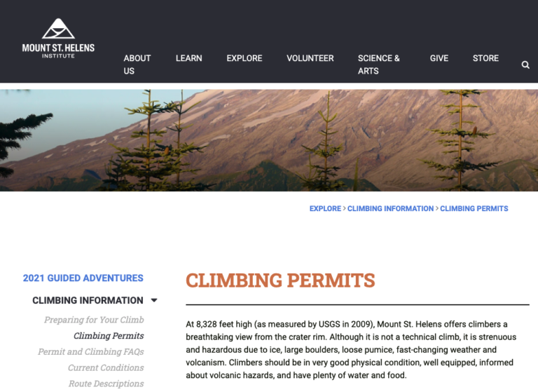 Climbing Permit Changes for Mount St Helens Out There Outdoors