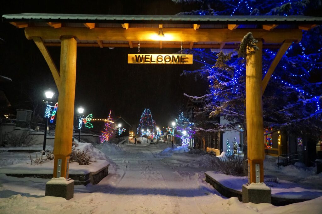 Wooden "Welcome" sign to Kimberley, B.C.