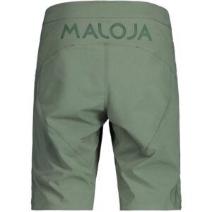 light brown Maloja bike shorts.