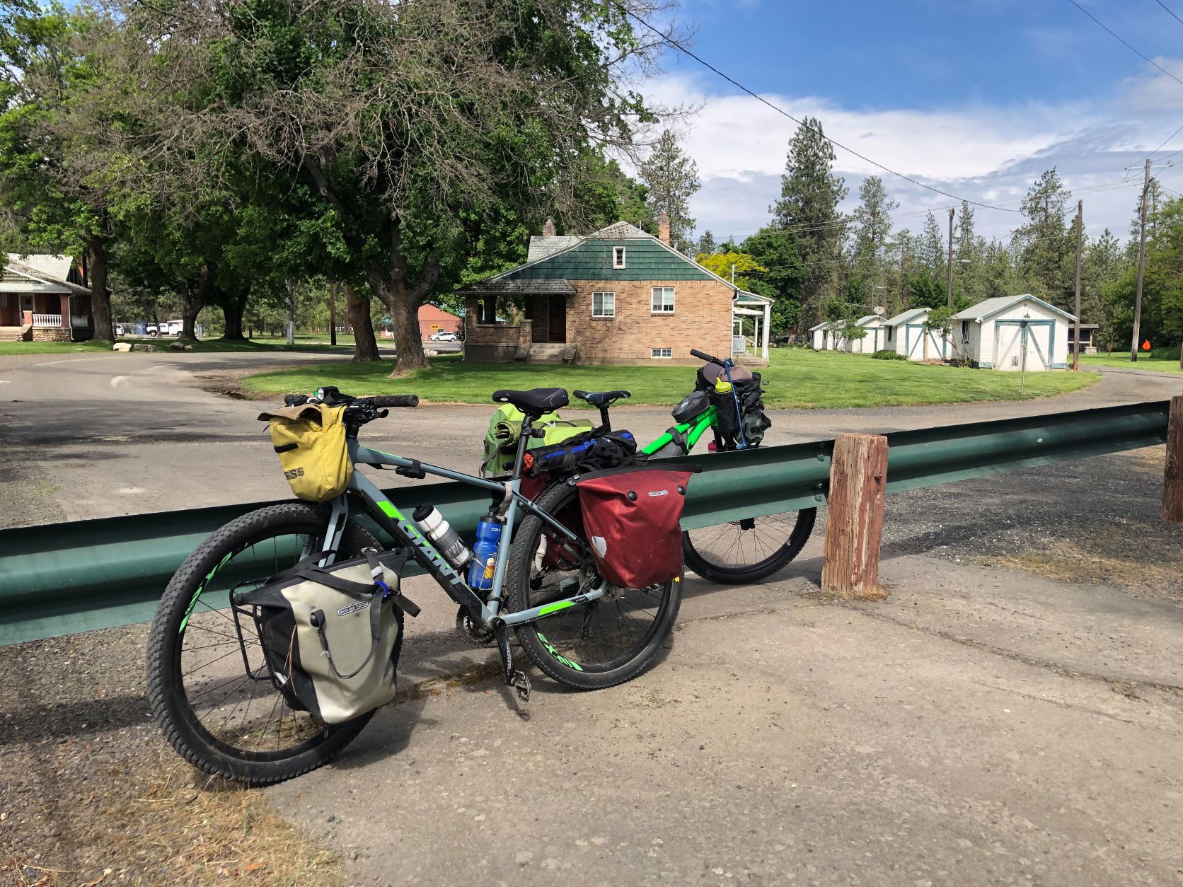 Bikes parked at Riverside State Park's Nine Mile Falls Dam area.