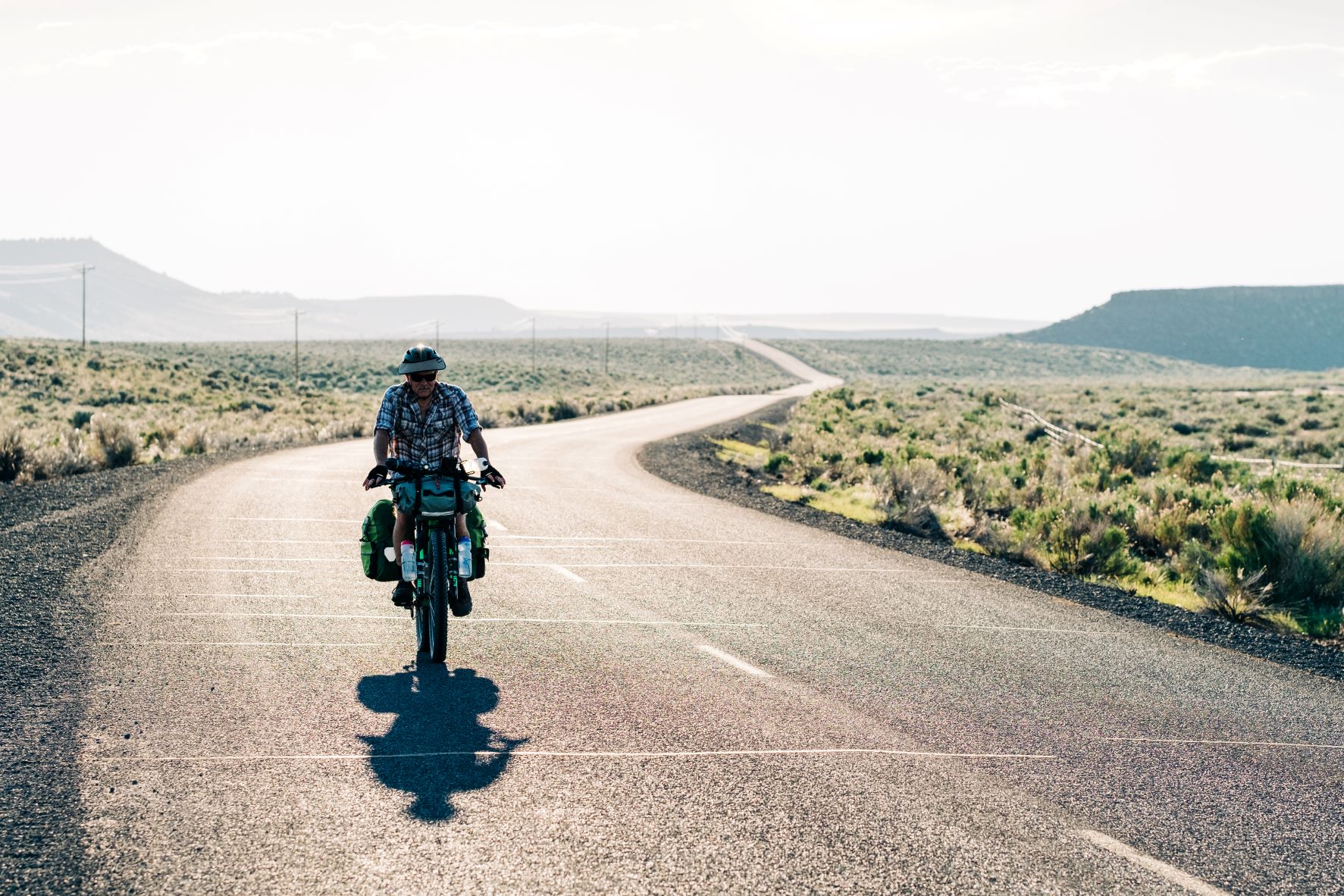 Biking on a paved road through Malheur National Wildlife Refuge in Oregon.