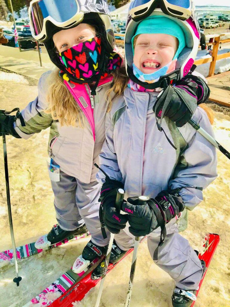 Penelope and Olivia White geared up and ready to ski at Lookout Pass.