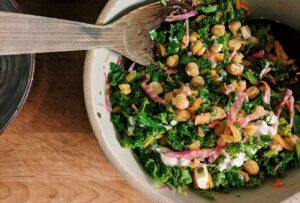 Crispy Chickpeas with Winter Vegetables, in bowls