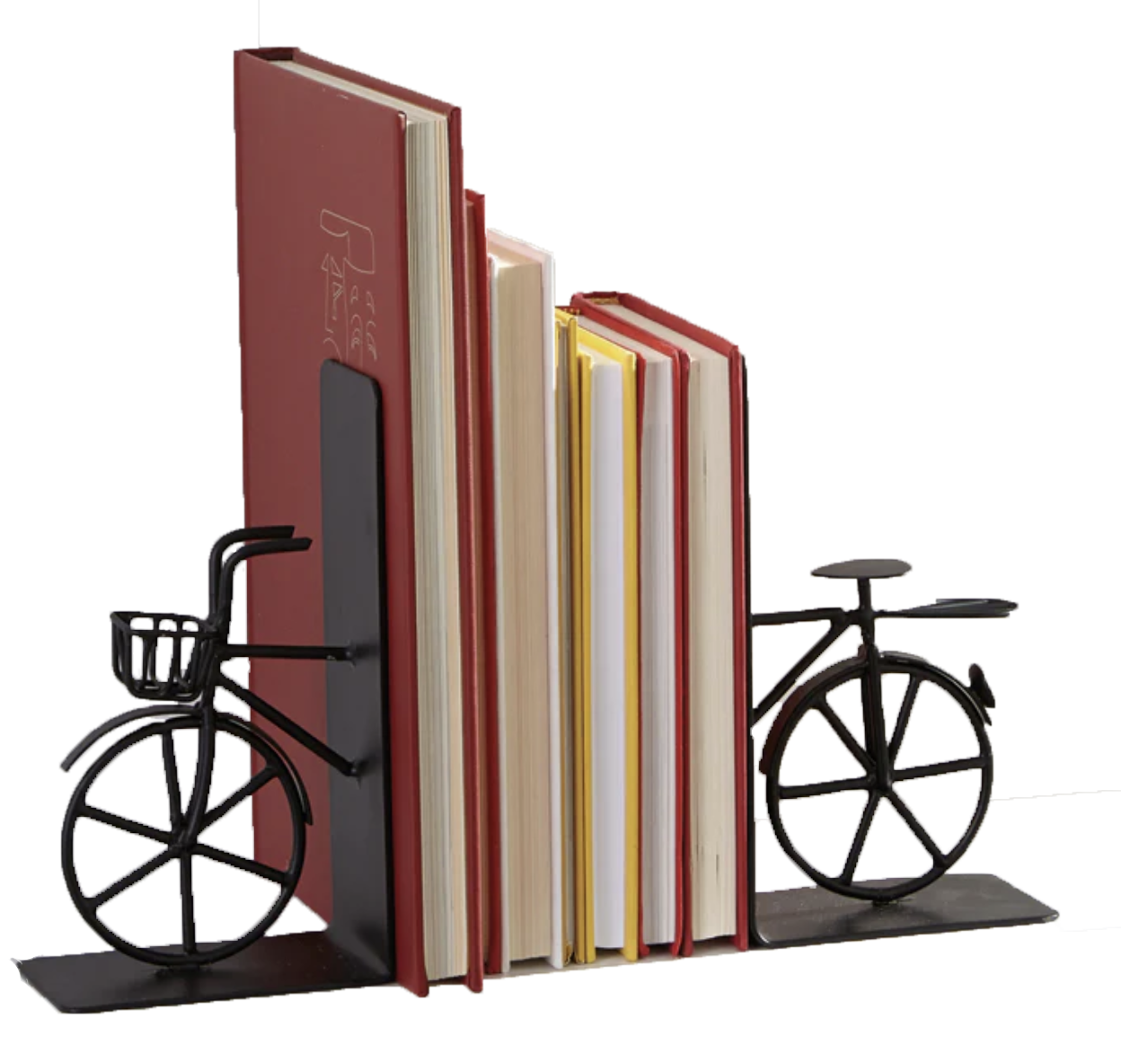 Book ends designed like a bike.